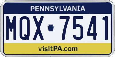 PA license plate MQX7541