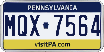 PA license plate MQX7564