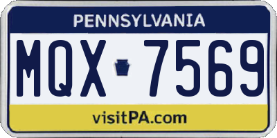 PA license plate MQX7569