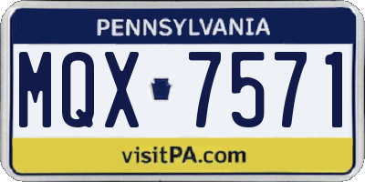 PA license plate MQX7571
