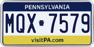 PA license plate MQX7579