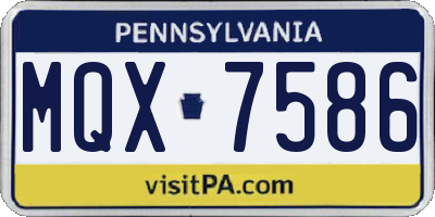 PA license plate MQX7586