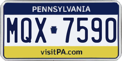 PA license plate MQX7590