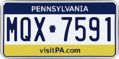 PA license plate MQX7591