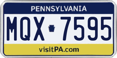 PA license plate MQX7595