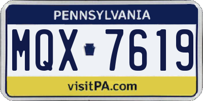 PA license plate MQX7619