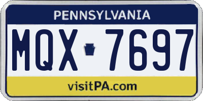 PA license plate MQX7697