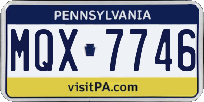 PA license plate MQX7746