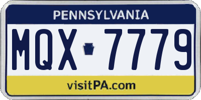 PA license plate MQX7779