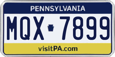 PA license plate MQX7899