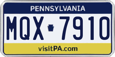 PA license plate MQX7910