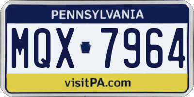 PA license plate MQX7964