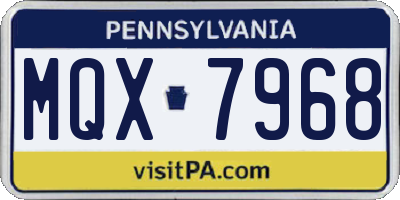 PA license plate MQX7968