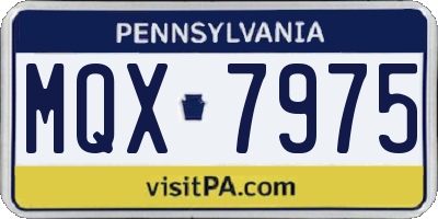 PA license plate MQX7975