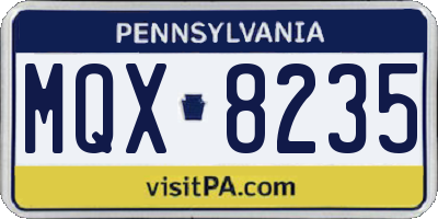 PA license plate MQX8235