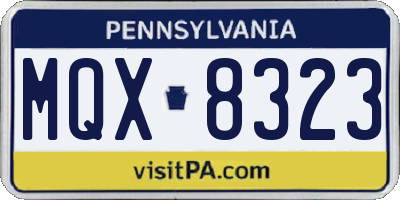 PA license plate MQX8323