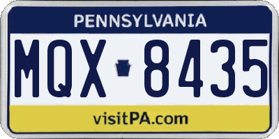 PA license plate MQX8435