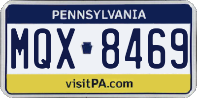 PA license plate MQX8469