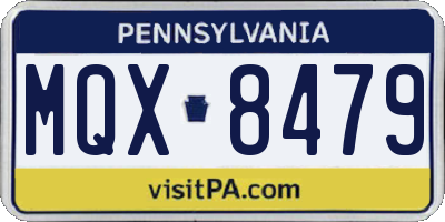 PA license plate MQX8479