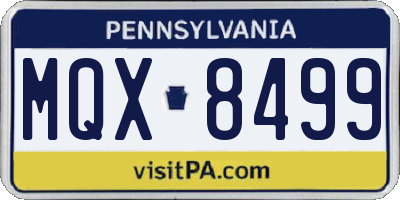 PA license plate MQX8499
