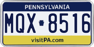 PA license plate MQX8516