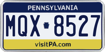 PA license plate MQX8527