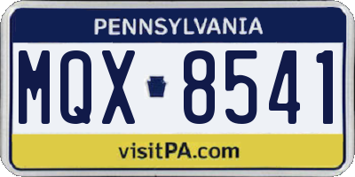 PA license plate MQX8541