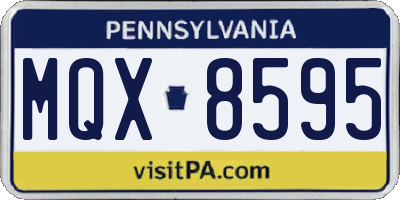 PA license plate MQX8595