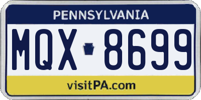 PA license plate MQX8699