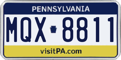PA license plate MQX8811