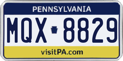 PA license plate MQX8829