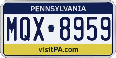 PA license plate MQX8959