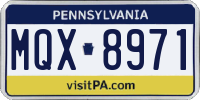 PA license plate MQX8971
