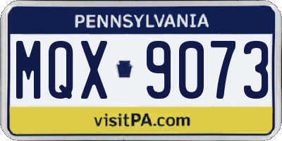 PA license plate MQX9073