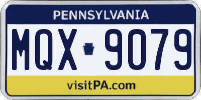 PA license plate MQX9079