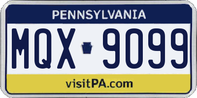 PA license plate MQX9099