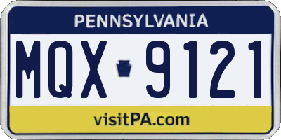 PA license plate MQX9121