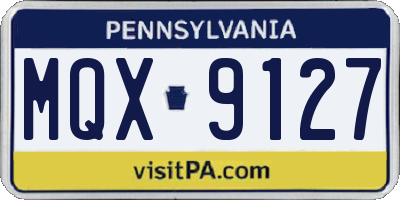PA license plate MQX9127