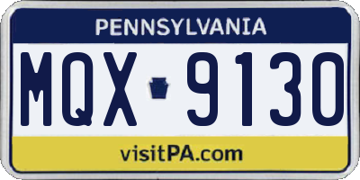 PA license plate MQX9130