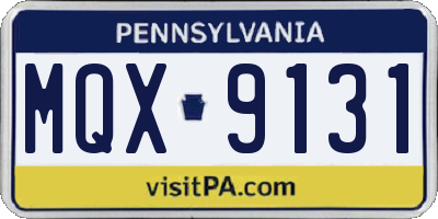 PA license plate MQX9131