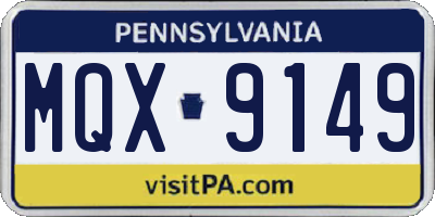 PA license plate MQX9149