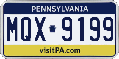 PA license plate MQX9199
