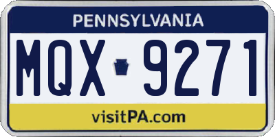 PA license plate MQX9271