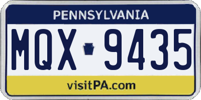 PA license plate MQX9435