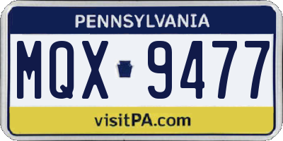 PA license plate MQX9477