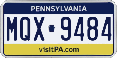 PA license plate MQX9484