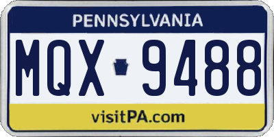 PA license plate MQX9488