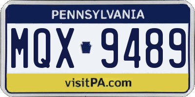 PA license plate MQX9489