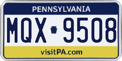PA license plate MQX9508