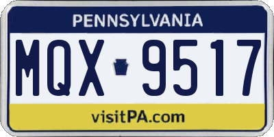 PA license plate MQX9517
